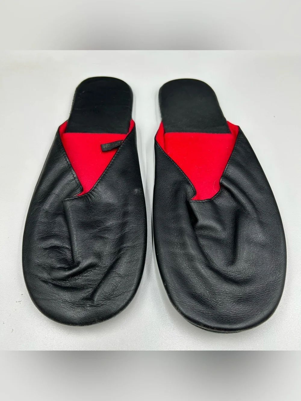 Vintage Cadillac Leather Travel Slippers Zipper Case Made Korea Hotel Gift